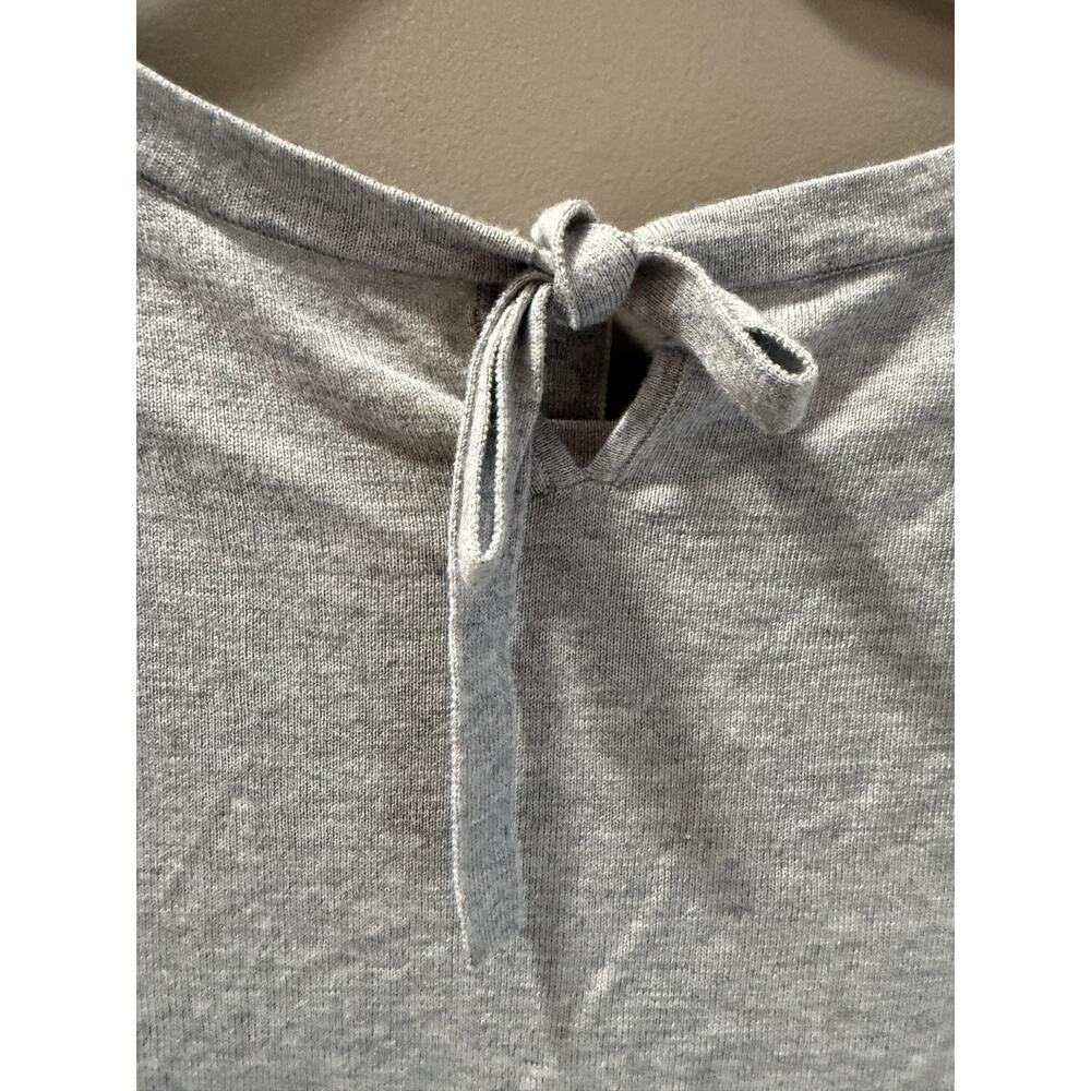 Talbots L Grey Flamingo Tee with Tie back Cotton Blend Beachy Vacation Whimsical - Picture 7 of 9